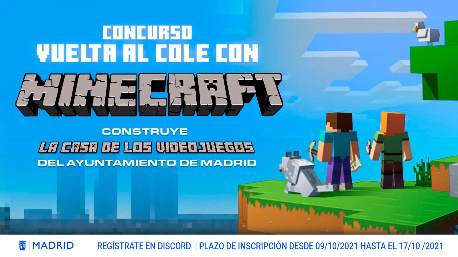 El Ayuntamiento de Madrid lanza el concurso ‘Vuelta al cole’ para diseñar la Casa de los Videojuegos en Minecraft