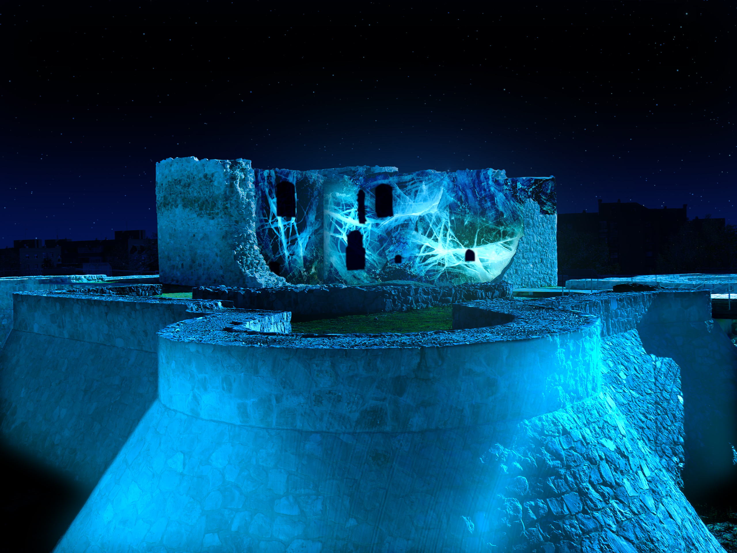 El Castillo de la Alameda de Barajas se transforma en un gran iceberg de luz