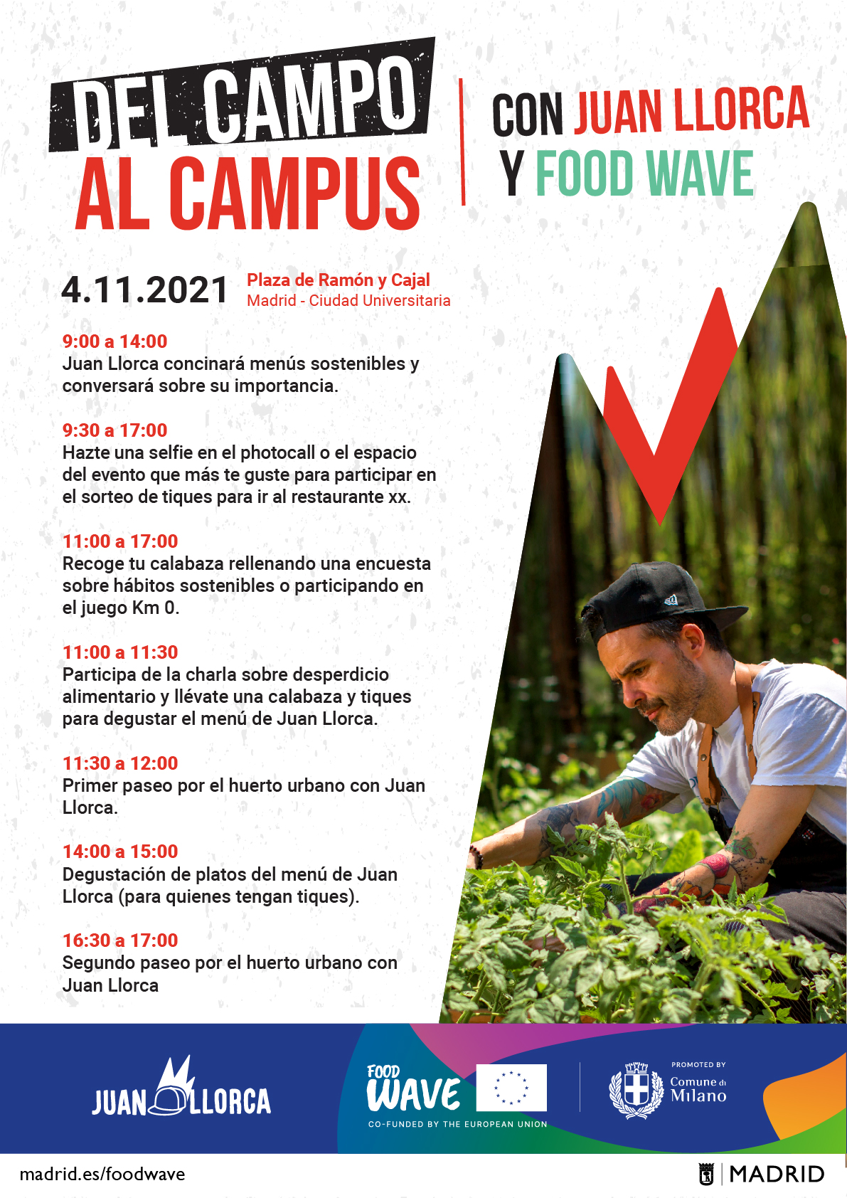 Cocina sostenible y concienciación climática, de la mano del chef Juan Llorca en Ciudad Universitaria