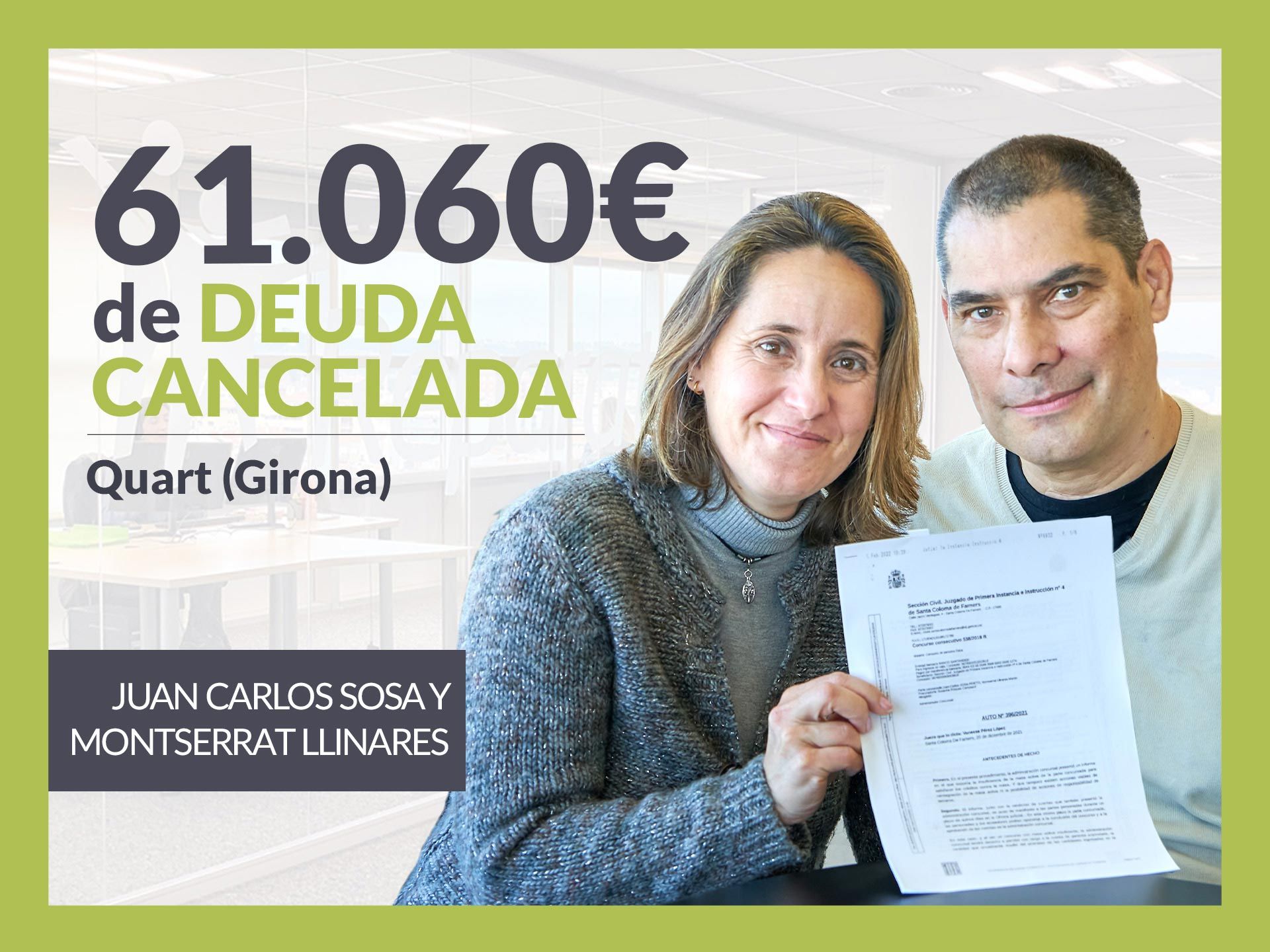 Repara tu Deuda Abogados cancela 61.060€ en Quart (Girona) con la Ley de Segunda Oportunidad
