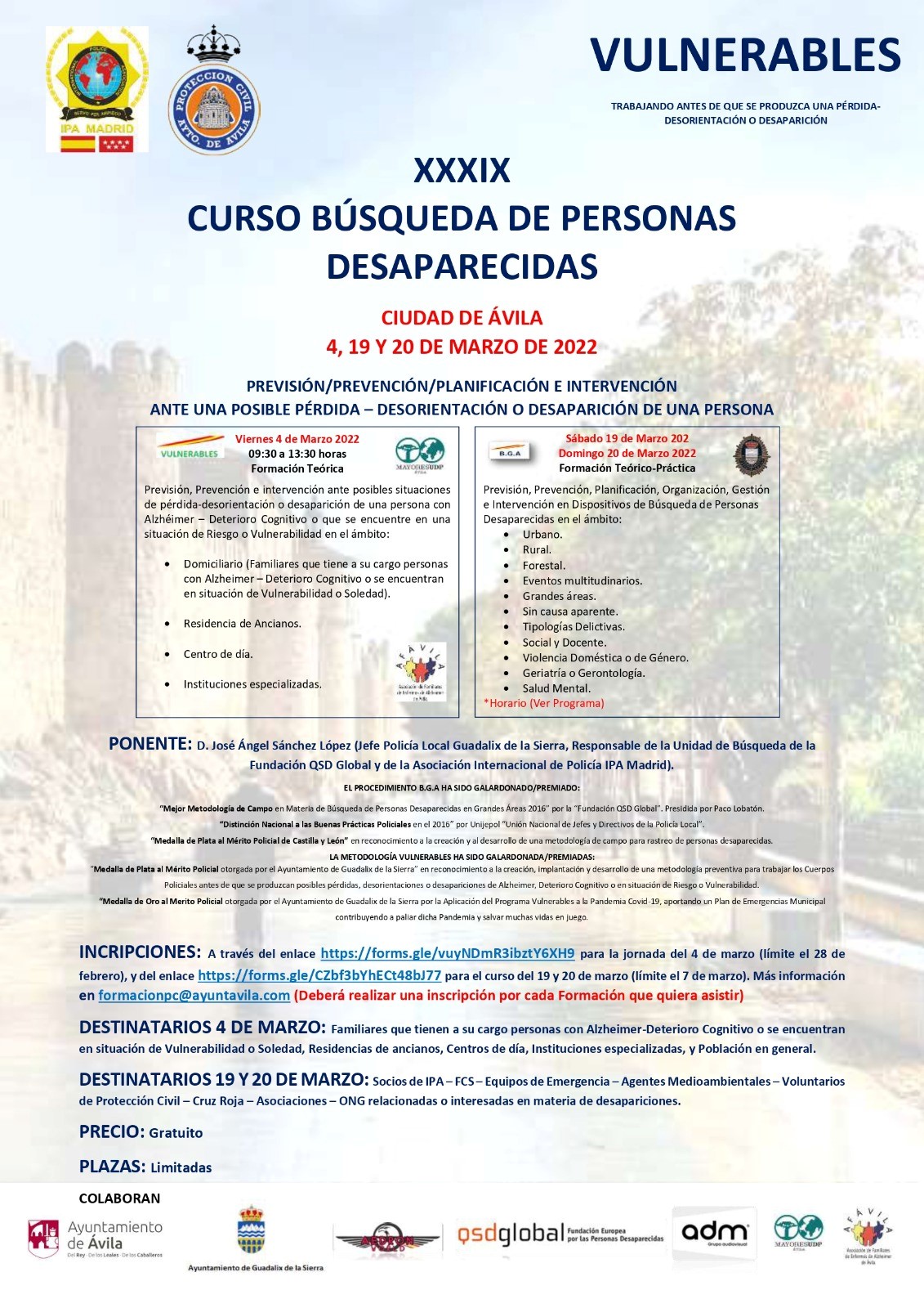 XXXIX Curso de Búsqueda de Personas Desaparecidas