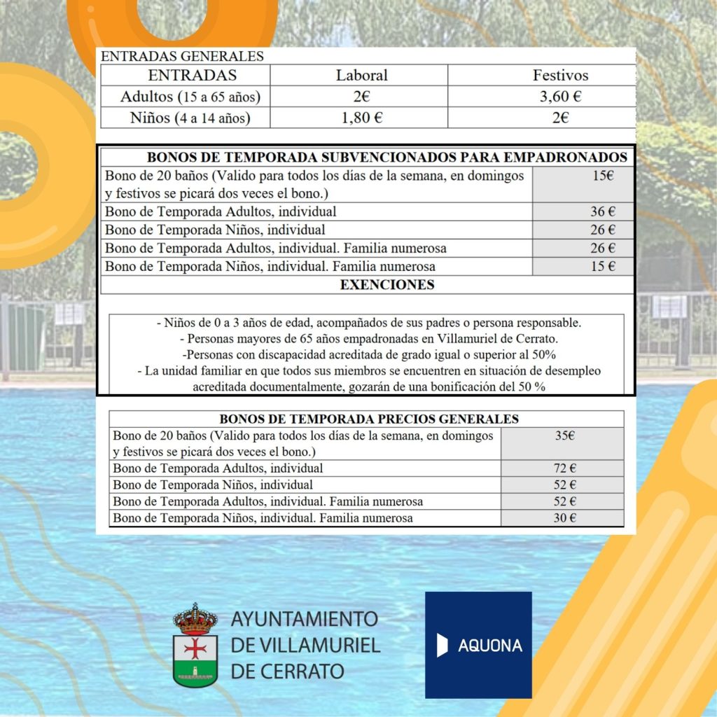 TEMPORADA DE PISCINAS 2022 – Ayuntamiento de Villamuriel